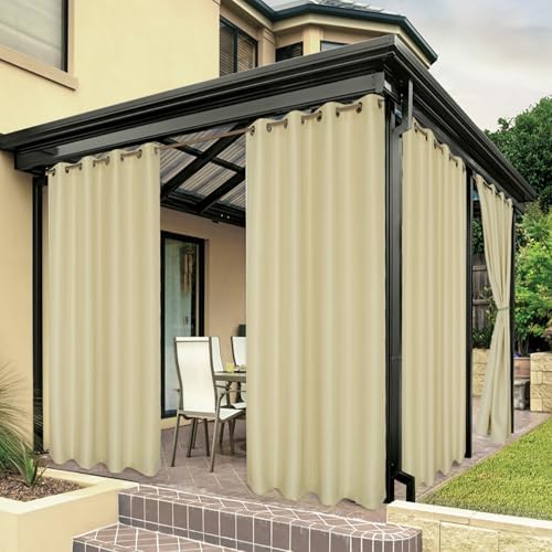 BONZER Outdoor Curtains for Patio Water Resistant by Bonzer