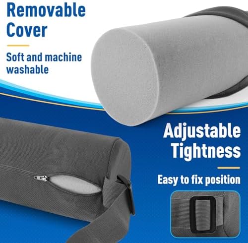CushZone Lumbar Roll Support Pillow, Memory Foam Back Cushion - Image 4
