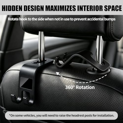 ZSDY Car Seat Headrest Hooks Heavy Duty Vehicle Back Seat Storage Organizer - Image 3