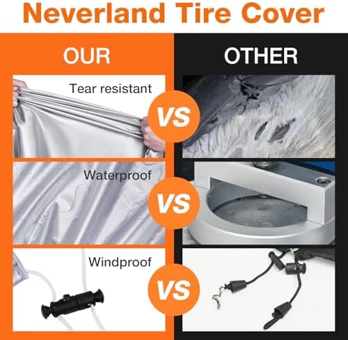 Tire Cover for Storage, 420D Waterproof Tire Stack Cover Holds 4 Tires 35in - Image 6