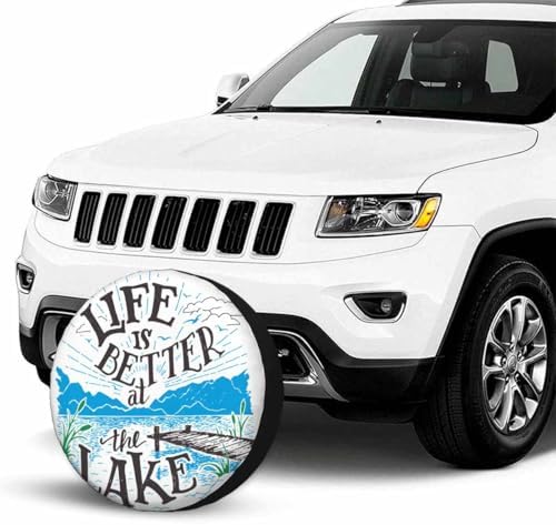 Lake House Sign Spare Tire Cover Life is Better at The Lake Polyester Universal - Image 4