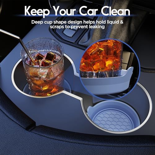 Amooca 4-Pack Car Cup Coaster Silicone Spill-Proof Cup Holder Inserts - Image 2