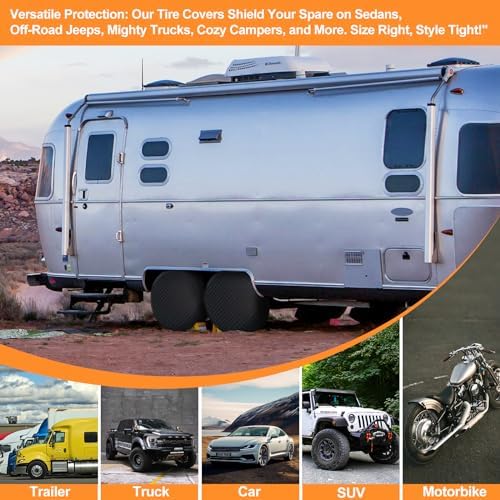 Set of 2 Tire Covers, Waterproof Aluminum Film Tire Sun Protectors, - Image 5