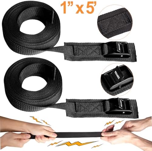 WEDAMER Kayak Tie Down Straps 1" x5Ft Cam Buckle Lashing Straps 2 Pack - Image 2