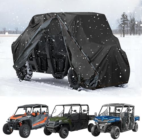 Zippered UTV Cover 4-6 Seater Outdoor UV Protection Storm-Proof Cover by QYMOTO