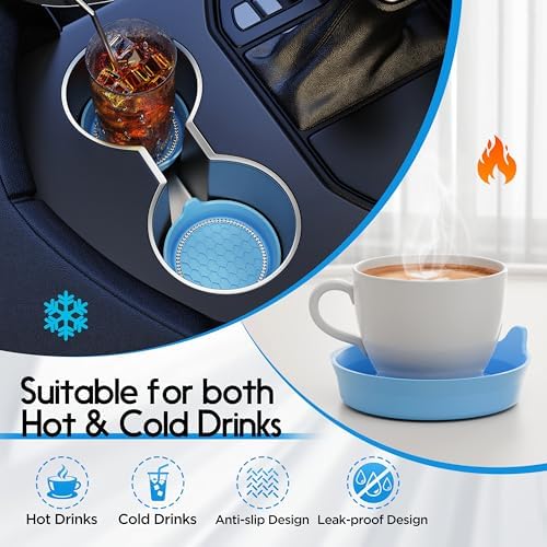 Amooca 4-Pack Car Cup Holder Coaster Bling Crystal Rhinestone Car Interior - Image 3