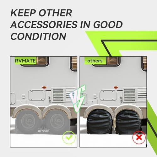 RVMATE RV Tire Covers, Dual Axle Wheel Cover, 2 Pack, Fit 30"-33" Dia. Tire - Image 6