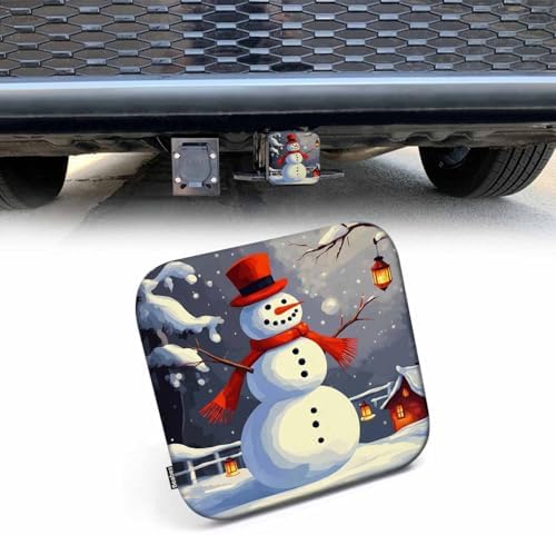 Snowman Towing Hitch Cover Winter Christmas Snowman Santa Cap Trailer Hitch by Beabes