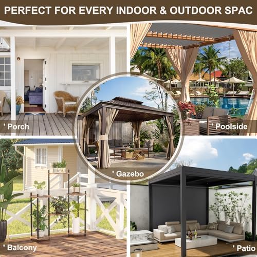 Outdoor Curtains for Patio Waterproof Rod Pocket 4 Pcs 54x84 Inch White - Image 7