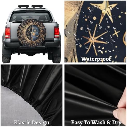 Sun Moon Spare Tire Cover 17in Spare Wheel Covers Tire Storage Cover - Image 4