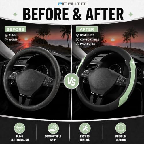 PIC AUTO Steering Wheel Cover, Universal Fit 14.5"-15.5" Car Steering Wheels - Image 6