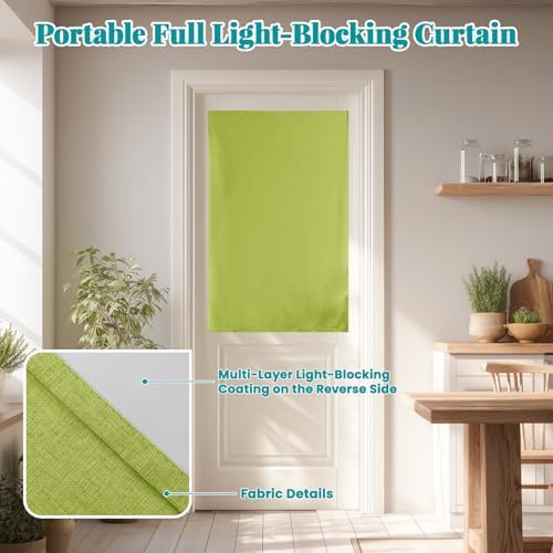 100% Blackout French Door Curtains, Room Darkening Shades Small Window Curtain - Image 6