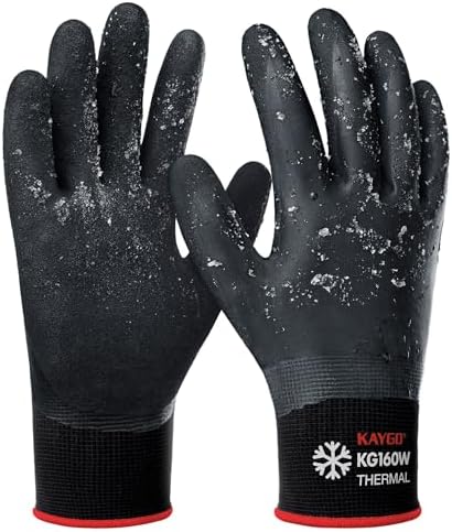KAYGO Winter Work Gloves, Non-Slip Thermal Latex Coated by KAYGO