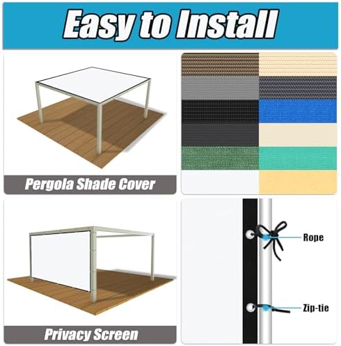 Amagenix 90% Pergola Shade Cover 4' X 5' Sun Shade Cloth - Image 3