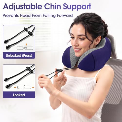 CloudBliss Memory Foam Travel Neck Pillow Airplane, 2 Pack - Image 5