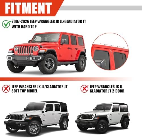 Roof Rack Cross Bars for 2007-2026 Jeep Wrangler JK JL/Gladiator JT 396lbs - Image 3