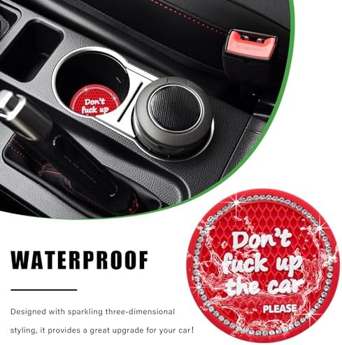 Ziciner 2 Pack Bling Car Cup Holder Coaster, 2.75 Inch Anti-Slip Auto Insert - Image 5