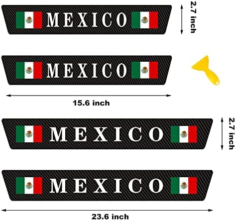 4 Pcs Mexico Flag Door Sill Protector Stickers, Universal Size Door Entry Guard - Image 2