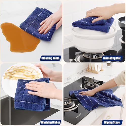 Homaxy Microfiber Kitchen Towels and Dishcloths Sets, 12 Pack - Image 5