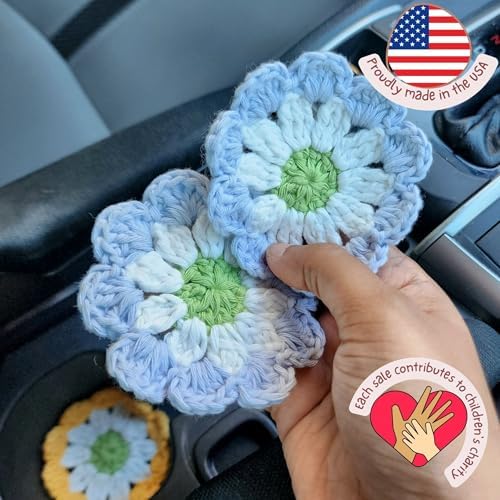 Cotton Car Coasters 2pc Car Cup Coasters Cute car Accessories - Image 2