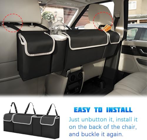 Car Trunk Organizer with Lid, Large Waterproof Vehicle Backseat Hanging Storage - Image 4