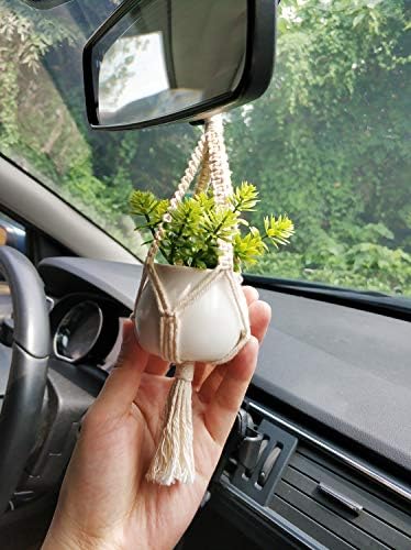 Dahey 2 Pack Mini Macrame Succulent Plant Hangers - Image 4