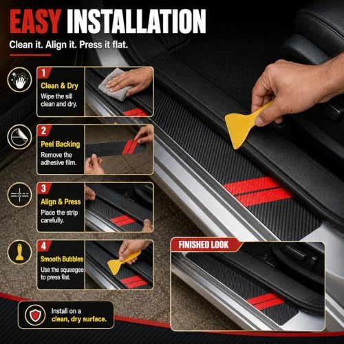 6PCS Car Door Entry Guard Sticker, Car Door Sill Protector - Image 5