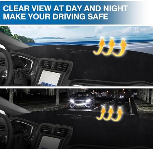 KUST Black Dash Cover for 2013-2020 Ford Fusion Non-Slip Dashboard Cover - Image 6
