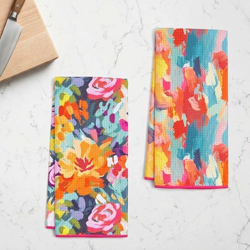Ritz Waffle Microfiber Kitchen Towel 2pc Set – Meadow and Flurry – - Image 3