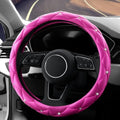 YOGURTCK Cute Diamond Soft Leather Anti-Slip Steering Wheel Cover by YOGURTCK