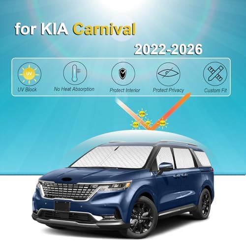 KMF 8pcs Thicken Sun Shades for Kia Carnival 2022-2025 2026 Accessories - Image 5
