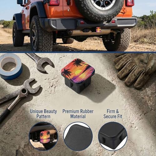 Trailer Hitch Cover 2 Inch Square Receiver Hitch Cover Rubber Tube Plug - Image 3