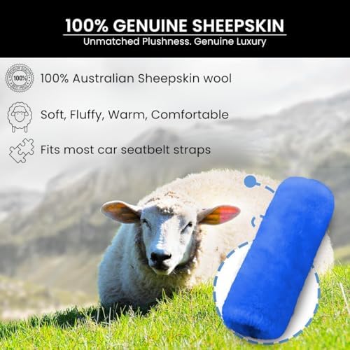 Andalus Genuine Sheepskin Car Seat Belt Cover Pad – Soft Fuzzy, Comfy Fluffy - Image 3