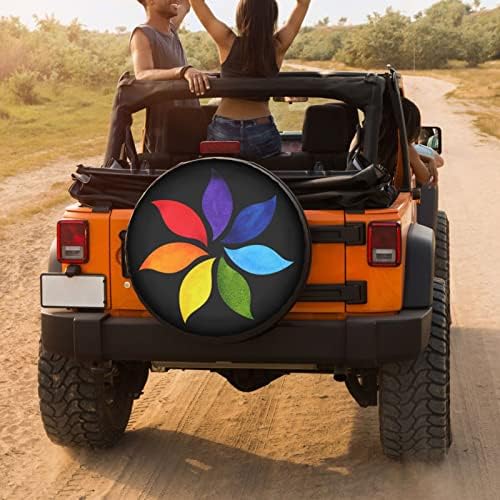 Color Chakra Mandala Spare Tire Cover Dust-Proof Wheel Tire Cover Fit Trailer - Image 4