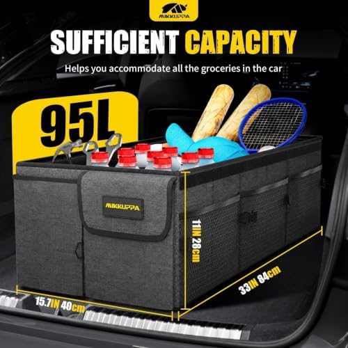 MIKKUPPA Trunk Organizer with Lid - 95L Collapsible Car Organizer - Image 2