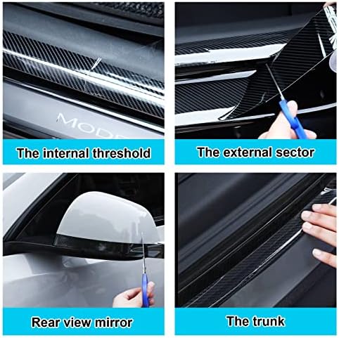 Tallew 3 Rolls 67 ft Carbon Fiber Vinyl Wrap Car Edge Door Sill Protector - Image 6