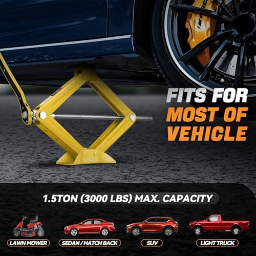 Auto Dynasty Scissor Jack, 1.5 Ton Portable Car Lift Jack, Quick Lift Car Tire - Image 6