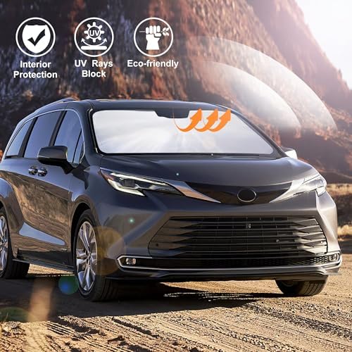 Windshield Sun Shade for 2021-2026 Toyota Sienna Accessories - Image 6