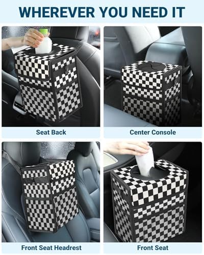 Capolo Car Trash Can with Lid, Leakproof Car Garbage Can Car Trash Bag - Image 6