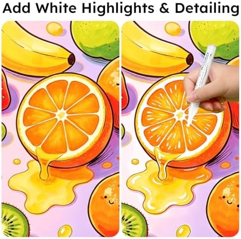 AKARUED White Acrylic Paint Markers, 8 Pack Acrylic White Paint Pen Sets - Image 2