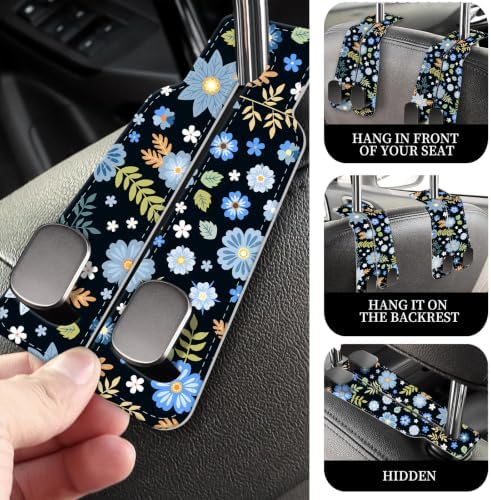 PU Leather Car Seat Hook, Storage Headrest Hanger, Cute Car Backseat Organizer - Image 2
