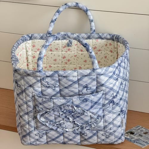 Storage Basket Boho Fabric Large Collapsible Floral Laundry Nursery Hamper - Image 2