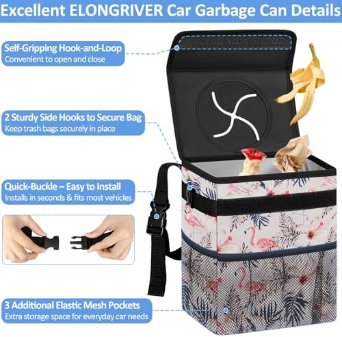 ELONGRIVER Leak Proof Car Trash Can - Image 4