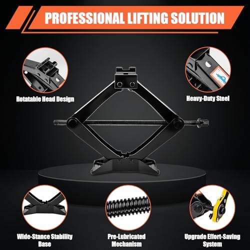 3 Ton Car Jack, Universal Heavy Duty Scissor Jack, Professional Spare Tire - Image 2