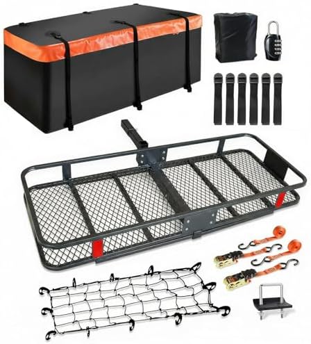Hitch Cargo Carrier with Waterproof Bag, 500 lb Capacity, Raised Shank by Unknown