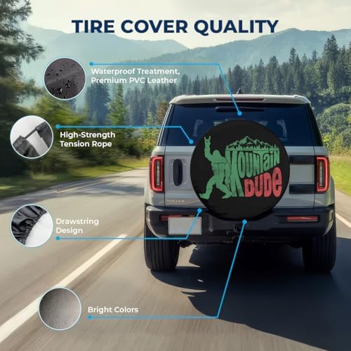 GENANY Mountain Hunter Art Thick PVC Leather Spare Tire Cover Size 17 - Image 4