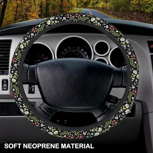 KARREAL Garden Plants Floral Elastic Steering Wheel Cover - Image 3