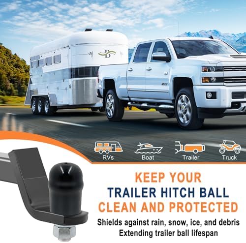 21811 Trailer Hitch Ball Cover, 2-5/16 Inch Black Rubber Hitch Ball Cap - Image 4