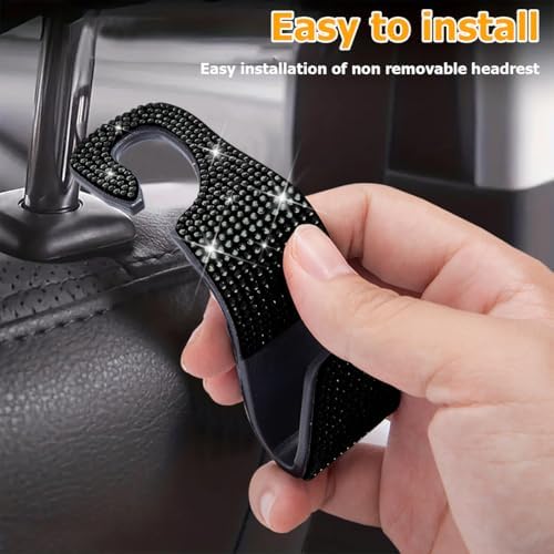 Zpana 4PCS Bling Car Seat Headrest Hooks, Crystal Rhinestones - Image 4