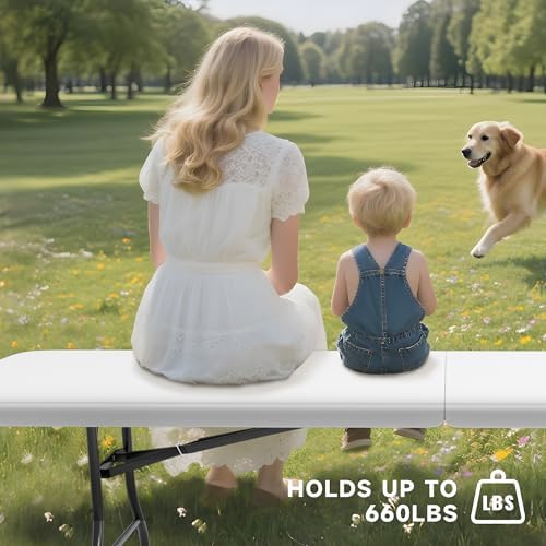 8ft Heavy Duty Folding Table - 660lb Capacity - Image 2